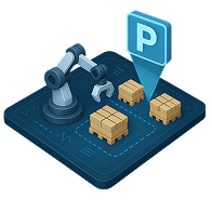 Настройка зоны работы: положение паллет, дорог, парковок